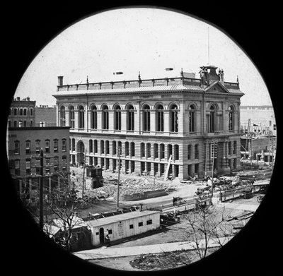 大シカゴの火、1872年頃に再建された商工会議所（ガラスランタンスライド） 作： American Photographer